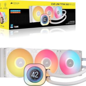 קירור נוזלי לבן Corsair iCUE TITAN 360 RX LCD White 360mm AIO