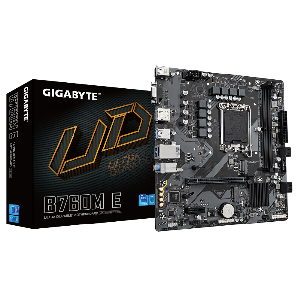 לוח אם אינטל GIGABYTE B760M E DDR5 DP HDMI VGA 1GbE lan LGA1700