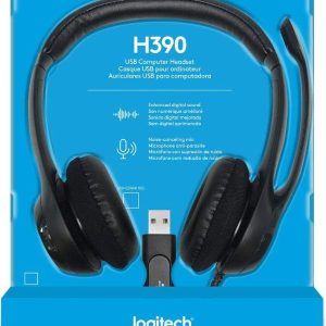 אוזניות ומיקרופון Logitech H390 USB Headphones Black