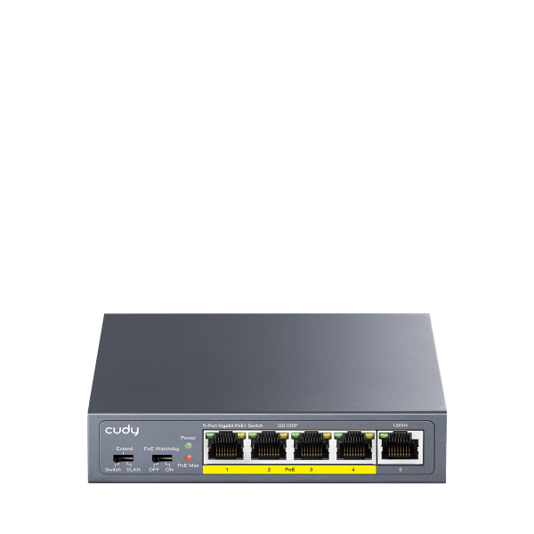 מתג לא מנוהל Cudy GS105P 5-Ports Gigabit Unmanaged POE Switch