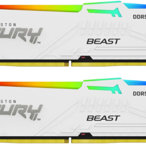 זכרון לנייח Kingston FURY Beast White RGB 32GB 2x16GB 5600MHZ c36