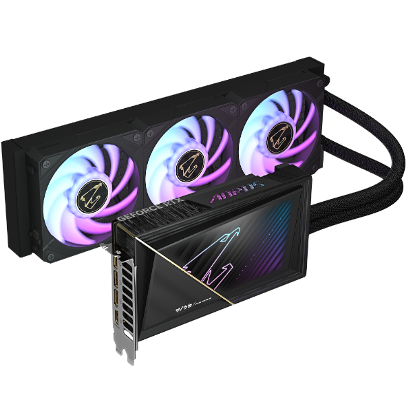 כ.מסך AORUS GeForce RTX 5080 XTREME WATERFORCE 16G 360MM RADIATOR