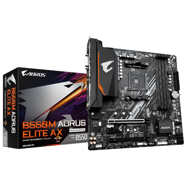 לוח אם Gigabyte B550M AORUS ELITE AX AM4 DDR4 WIFI DVI HDMI M-Atx