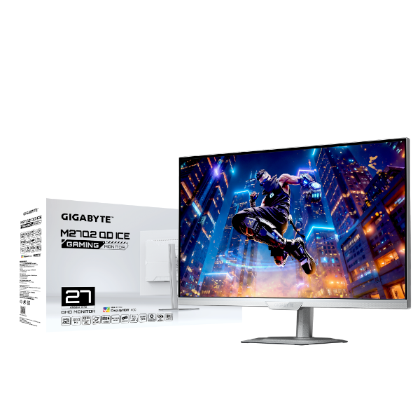 מסך גיימינג לבן Gigabyte M27Q2 ICE 27 Inch 2K SS IPS 1Ms 200Hz