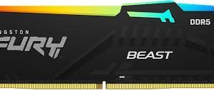 זכרון לנייח Kingston Fury Beast Black RGB 16GB 6400MHZ DDR5 C36