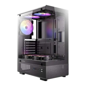 מארז Antec VCX300 ARGB Black Mid-Tower ATX 5x120mm Fans include
