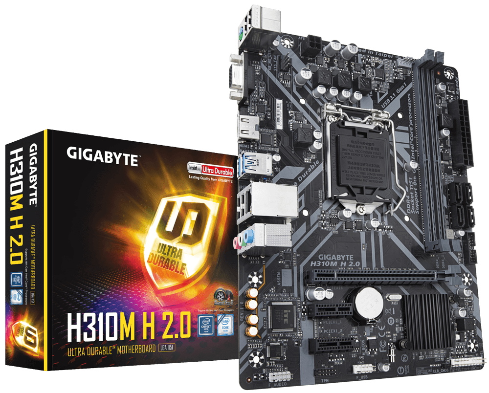 לוח אם מתוקן דור 8 ו 9 Gigabyte H310M H 2.0 VGA HDMI Micro-ATX