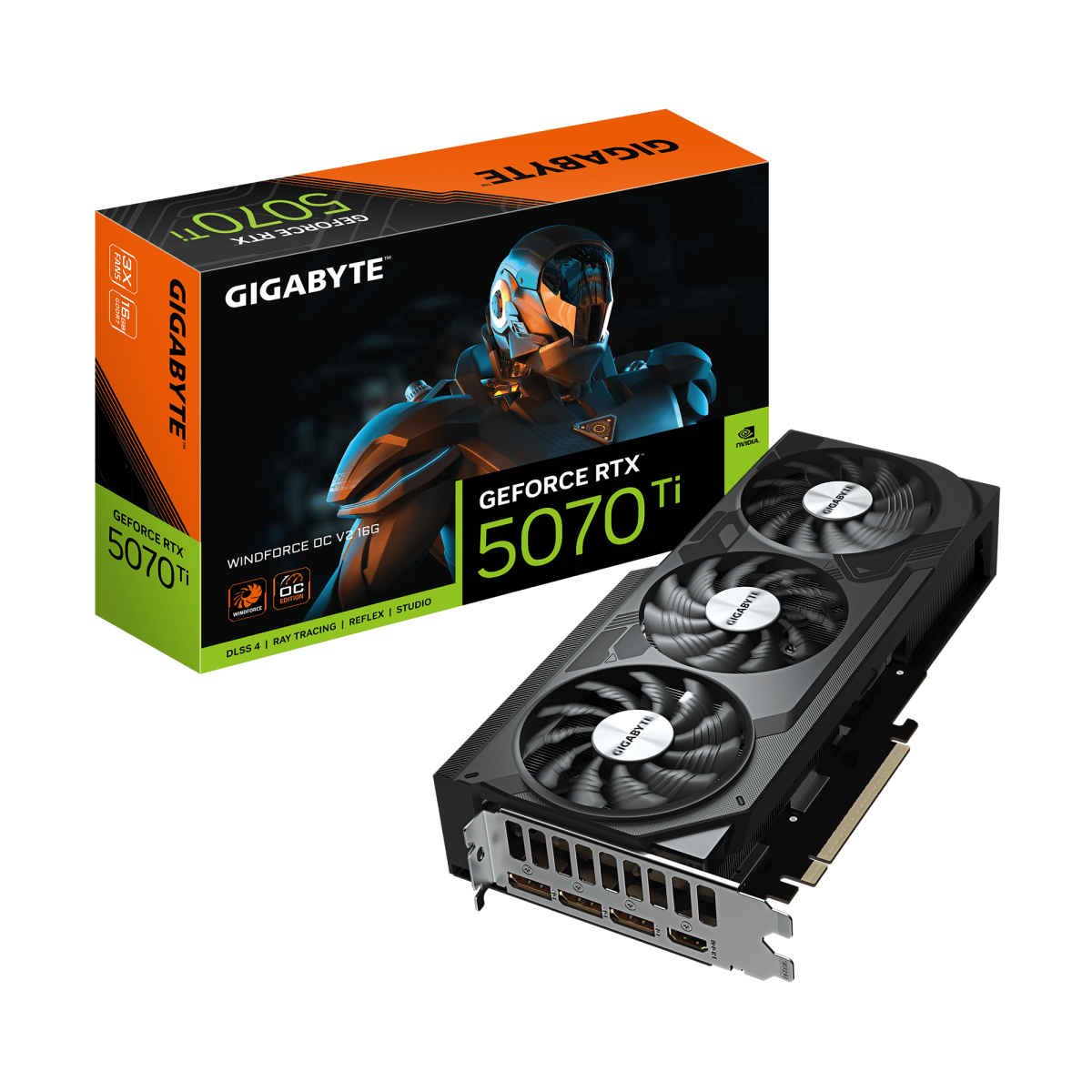 כרטיס מסך GIGABYTE GeForce RTX 5070 Ti WINDFORCE OC V2 16G