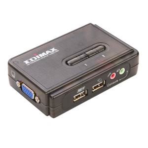 קופסאת מיתוג לשני מחשבים EDIMAX USB TO USB AND SOUND KVM