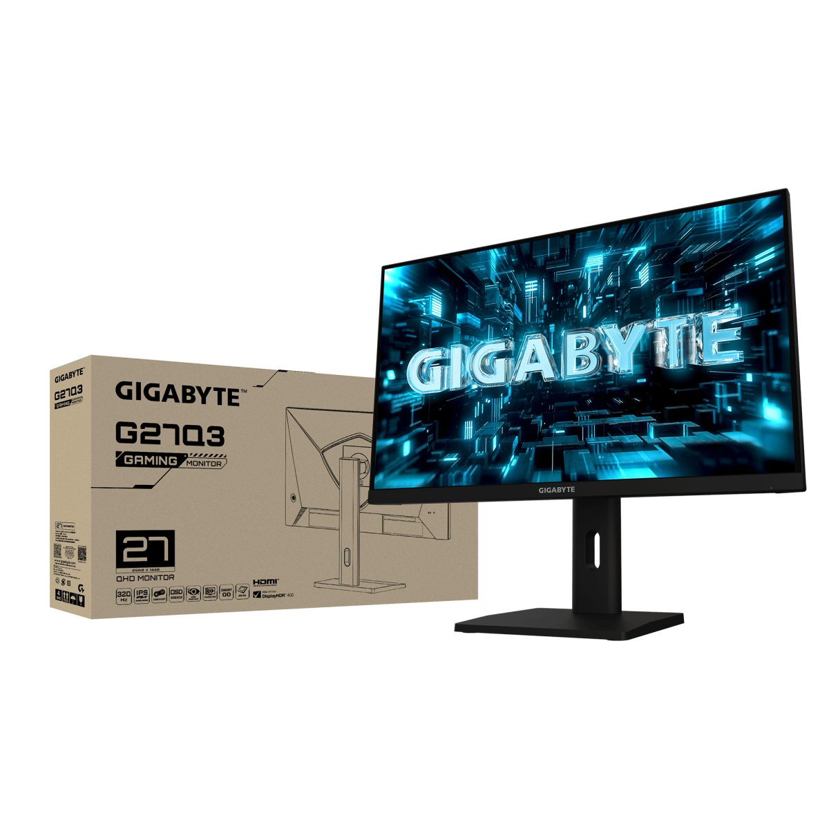 מסך גיימינג Gigabyte G27Q3 2K 1Ms 320Hz SS IPS AMD FreeSync