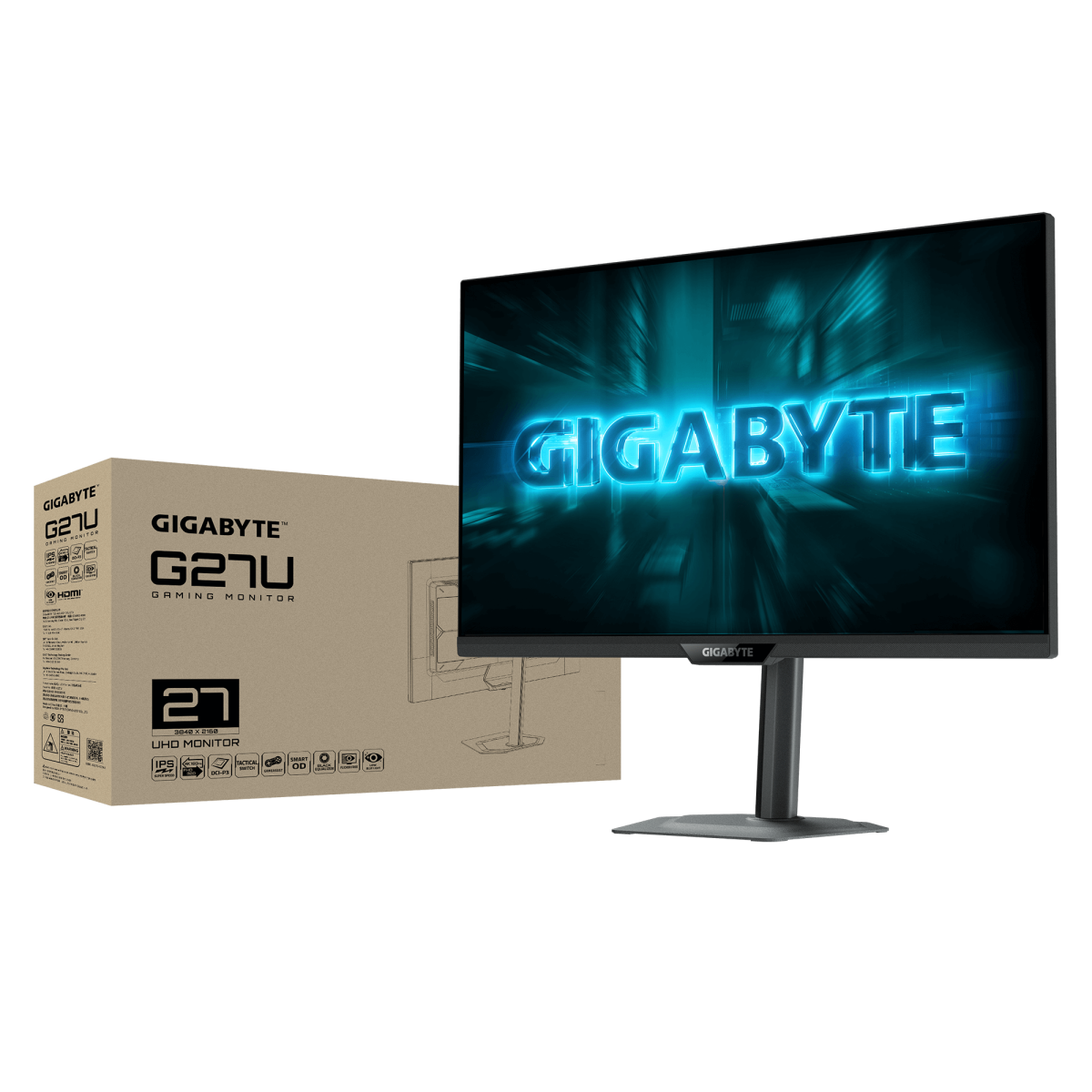 מסך גיימינג Gigabyte G27U 4K SS IPS 160HZ/320HZ 1Ms Pivot HDR400