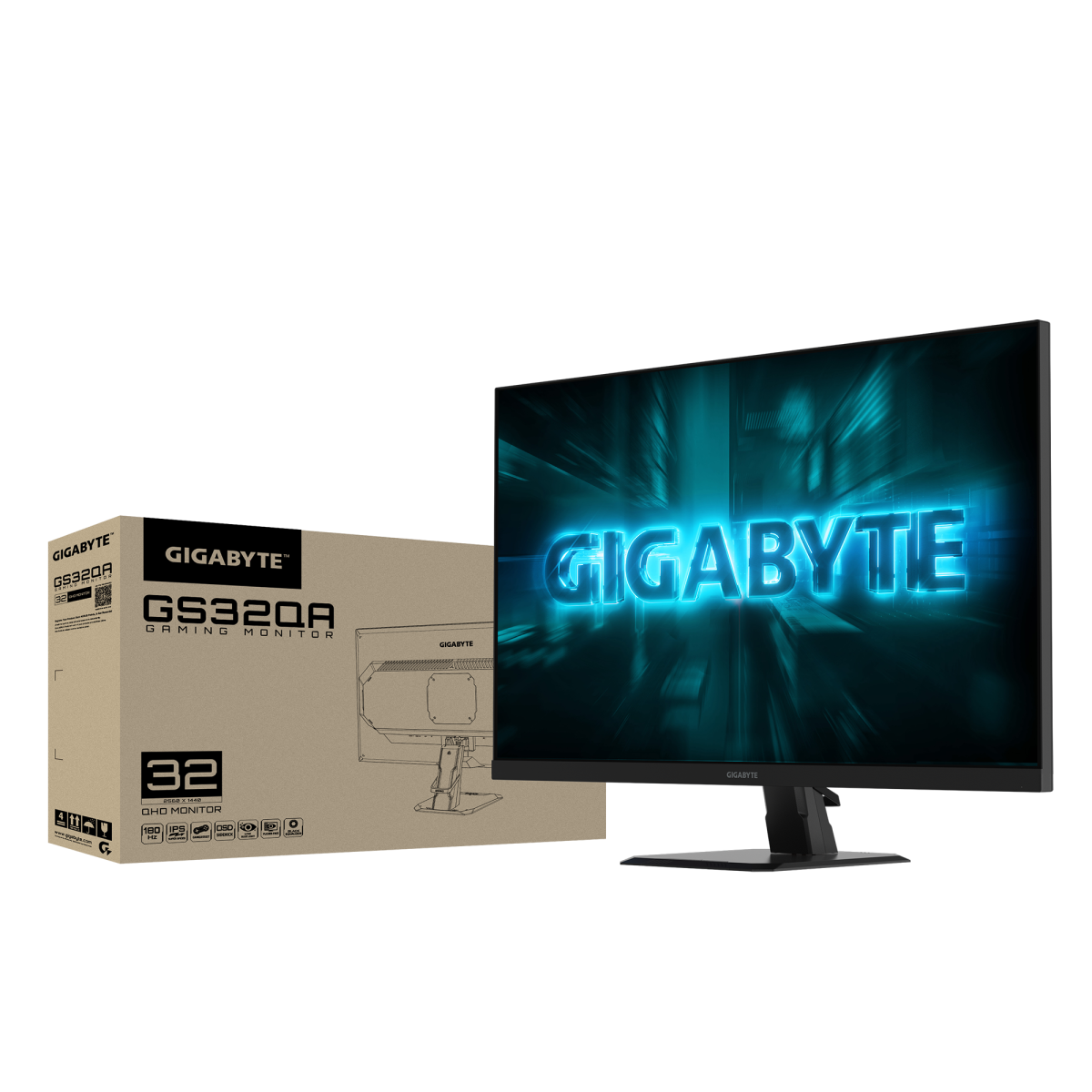 מסך GIGABYTE GS32QA 32 Inch QHD 180HZ 1MS SS IPS HDR RDY