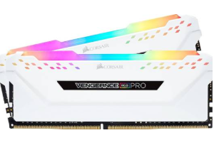 זכרון לנייח CORSAIR VENGEANCE RGB PRO 32GB 2x16GB DDR4 DRAM WHITE