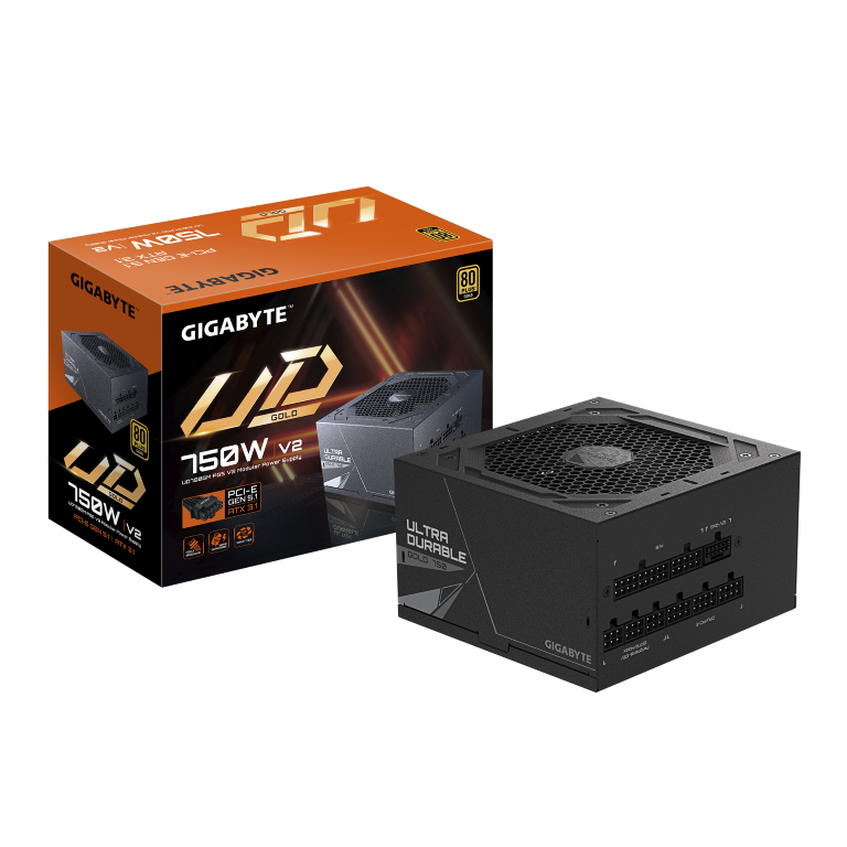 ספק Gigabyte UD750GM PG5 V2 750W 80 Plus Gold PCIE 5.1 ATX 3.1
