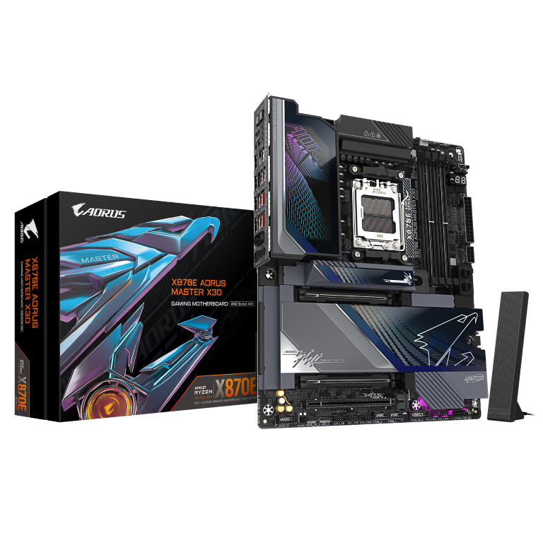 לוח אם Gigabyte X870E A MASTER X X3D 10GB/5GB lan Wifi 7 Usb 4.0