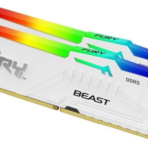 ז.לבן לנייח DDR5 32GB 2x16GB 6400Mhz C32 Kingston Fury Beast RGB
