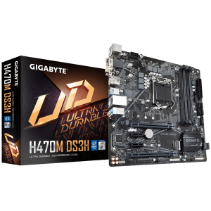 לוח משופץ Gigabyte H470M DS3H Micro-Atx VGA DVI HDMI DP