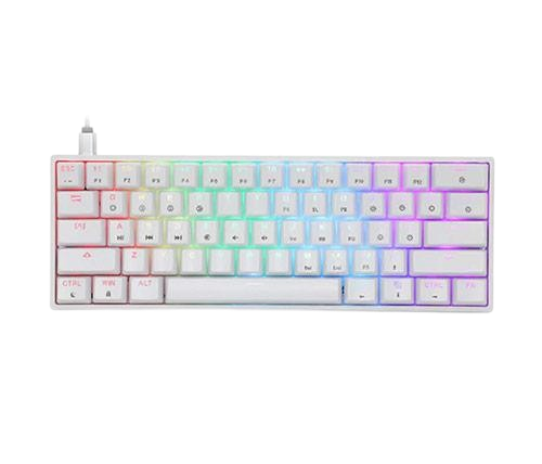 מקלדת גיימינג אופטו־מכנית לבנה SKYLOONG GK61 RGB Glacier Yellow